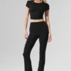 High-Waist 7/8 Bootcut Taytlar - Siyah