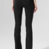 High-Waist 7/8 Bootcut Taytlar - Siyah