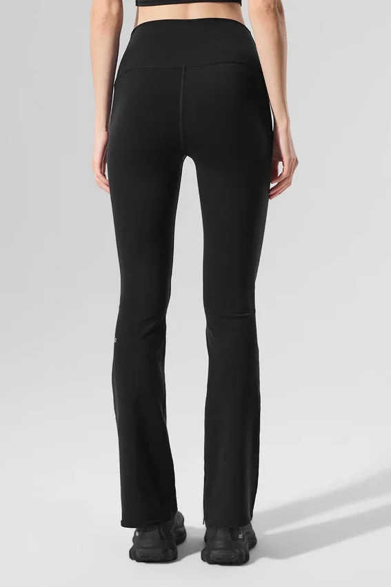 High-Waist 7/8 Bootcut Taytlar - Siyah