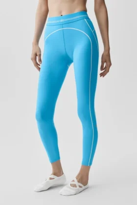 High-Waist 7/8 Heart Throb Airbrush Legging - Gök Mavisi/Beyaz