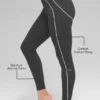 High-Waist 7/8 Heart Throb Tayt - Antrasit/Beyaz