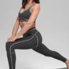 High-Waist 7/8 Heart Throb Tayt - Antrasit/Beyaz