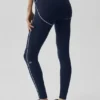 High-Waist 7/8 Heart Throb Tayt - Lacivert/Beyaz