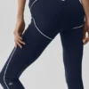 High-Waist 7/8 Heart Throb Tayt - Lacivert/Beyaz