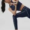 High-Waist 7/8 Heart Throb Tayt - Lacivert/Beyaz