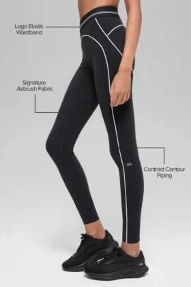 High-Waist 7/8 Heart Throb Tayt – Siyah/Beyaz