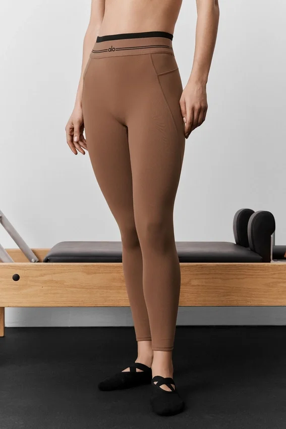 High-Waist Airbrush 7/8 Better Together Tayt - Güneşten Yanmış Kahverengi/Siyah