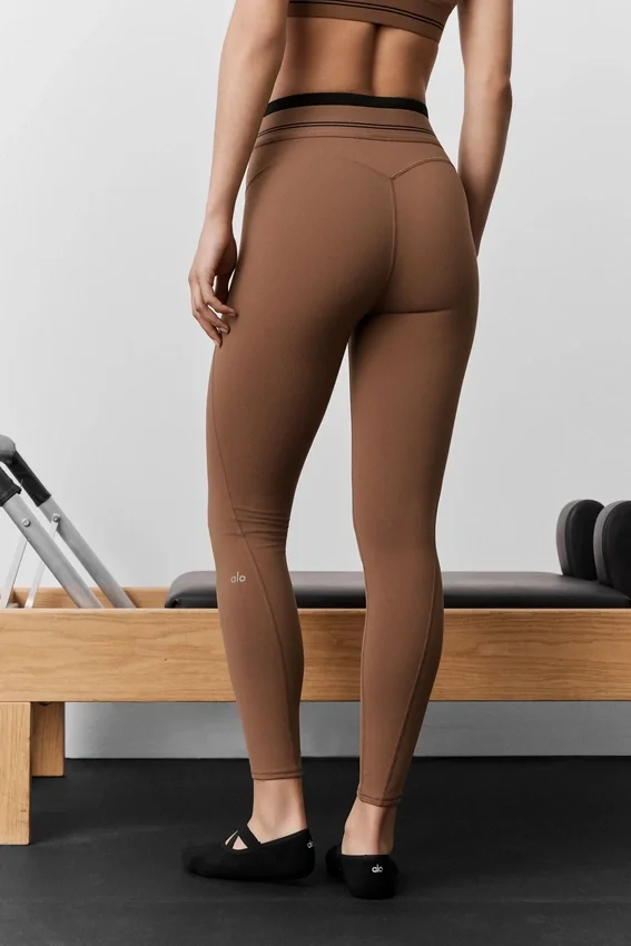 High-Waist Airbrush 7/8 Better Together Tayt - Güneşten Yanmış Kahverengi/Siyah