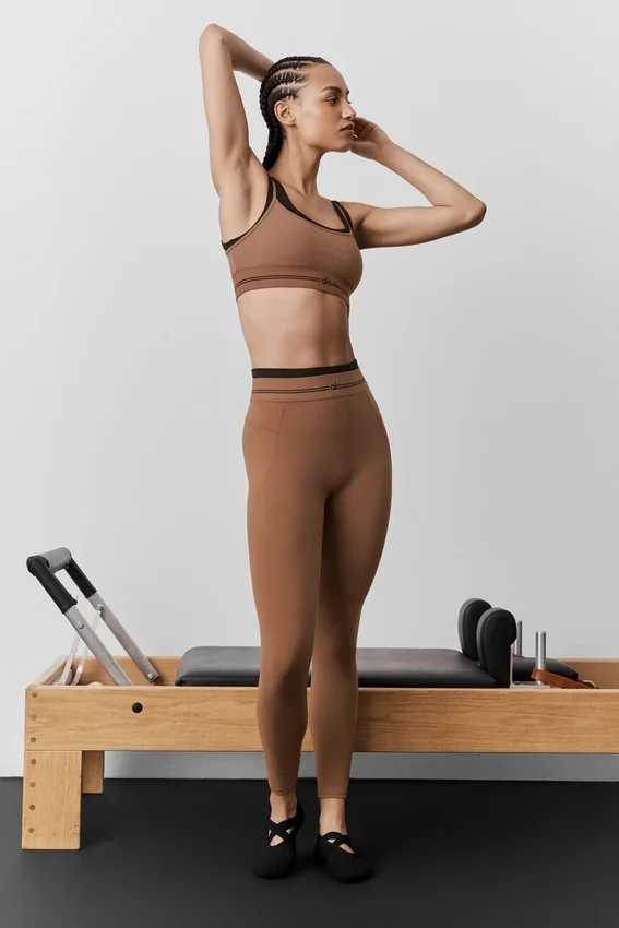 High-Waist Airbrush 7/8 Better Together Tayt - Güneşten Yanmış Kahverengi/Siyah