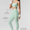 High-Waist Airbrush 7/8 Better Together Tayt - Nane Yeşili/Beyaz