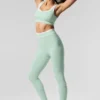 High-Waist Airbrush 7/8 Better Together Tayt - Nane Yeşili/Beyaz