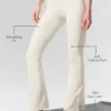 High-Waist Airbrush 7/8 Bootcut Tayt - Fildişi