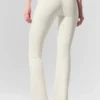 High-Waist Airbrush 7/8 Bootcut Tayt - Fildişi