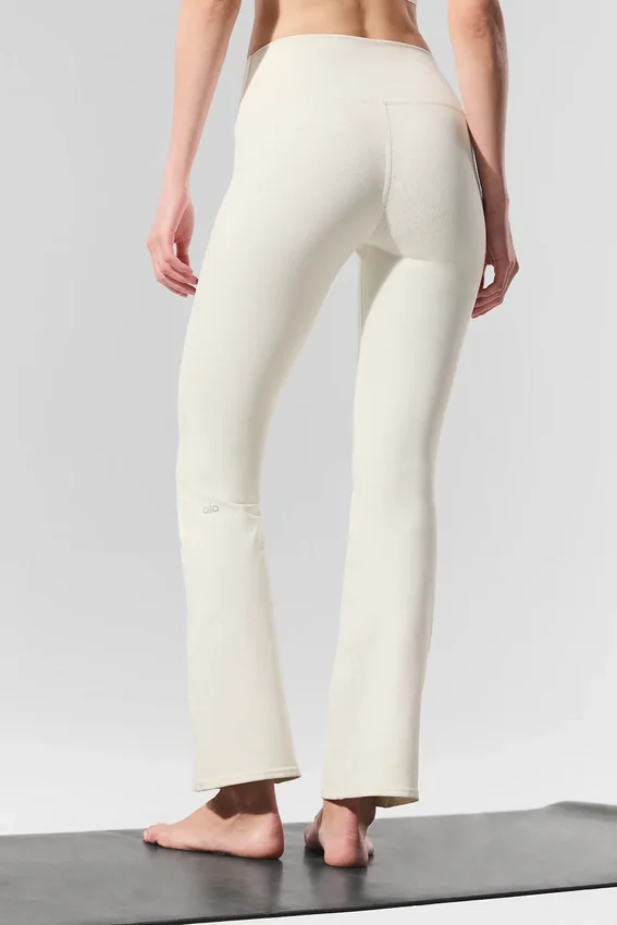 High-Waist Airbrush 7/8 Bootcut Tayt - Fildişi