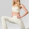 High-Waist Airbrush 7/8 Bootcut Tayt - Fildişi