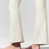 High-Waist Airbrush 7/8 Bootcut Tayt - Fildişi