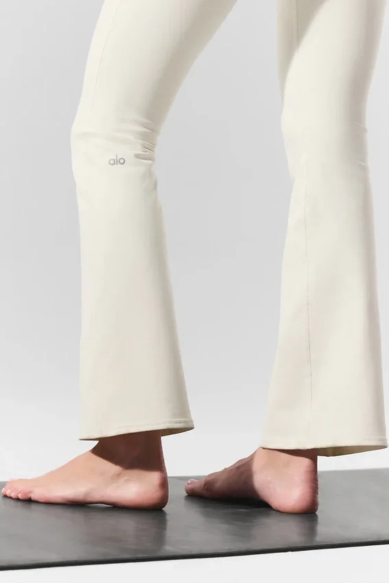 High-Waist Airbrush 7/8 Bootcut Tayt - Fildişi