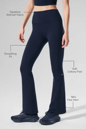 High-Waist Airbrush 7/8 Bootcut Tayt – Lacivert