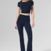 High-Waist Airbrush 7/8 Bootcut Tayt - Lacivert