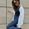 High-Waist Airbrush 7/8 Bootcut Tayt - Lacivert