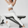 High-Waist Airbrush 7/8 Heart Throb Tayt - Beyaz/Siyah
