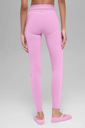 High-Waist Airbrush 7/8 Heart Throb Tayt – Şeker Kalp Pembesi/Beyaz