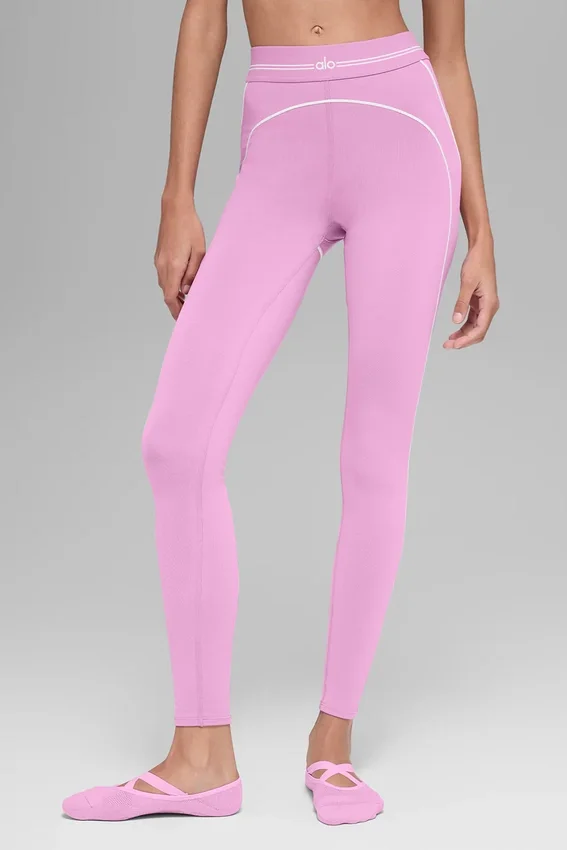 High-Waist Airbrush 7/8 Heart Throb Tayt - Şeker Kalp Pembesi/Beyaz