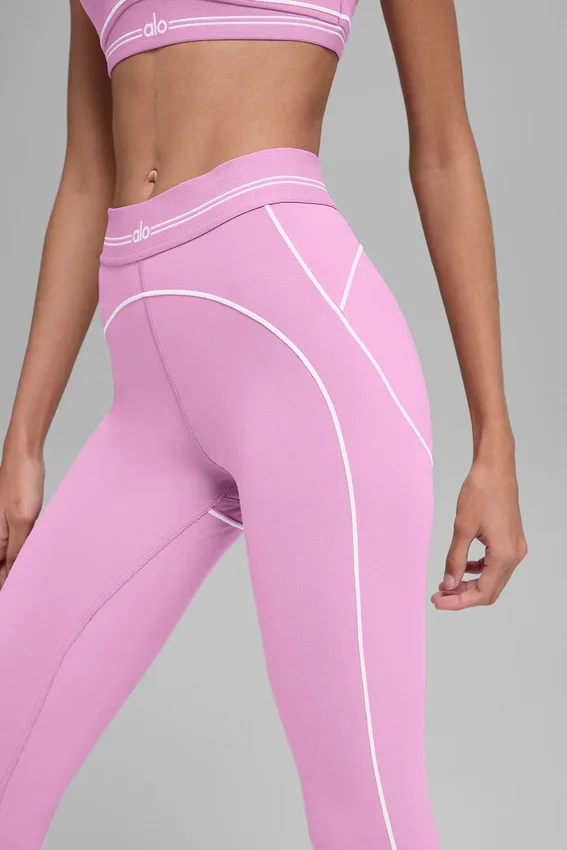 High-Waist Airbrush 7/8 Heart Throb Tayt - Şeker Kalp Pembesi/Beyaz