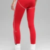 High-Waist Airbrush 7/8 Heart Throb Tayt - Parlak Kırmızı/Beyaz