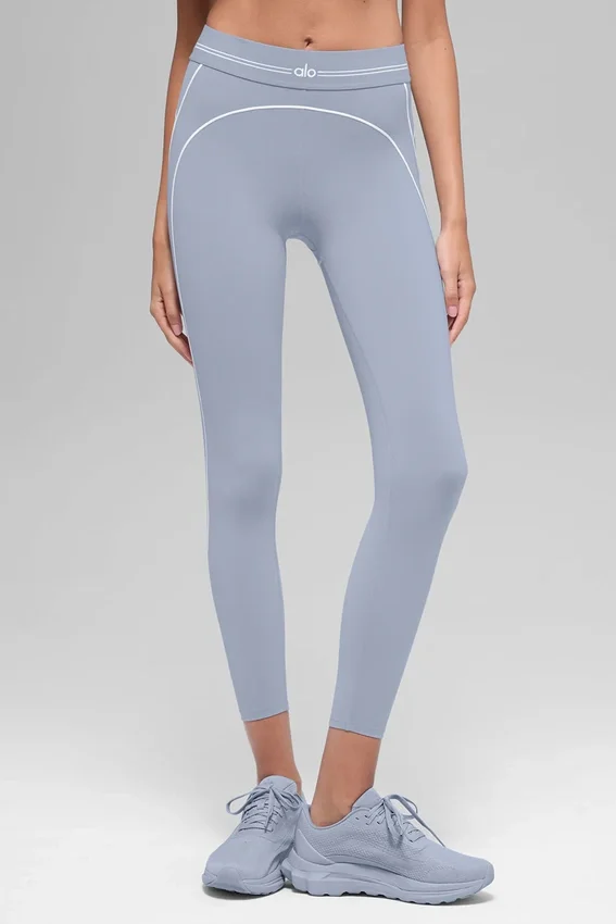 High-Waist Airbrush 7/8 Heart Throb Tayt - Winter Frost/Beyaz