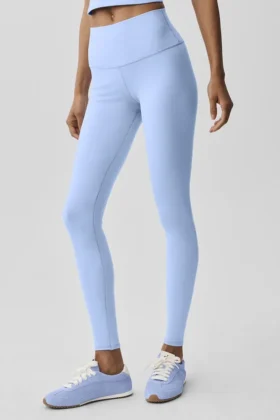 High-Waist Airbrush Airbrush Legging – Açık Provence Mavisi