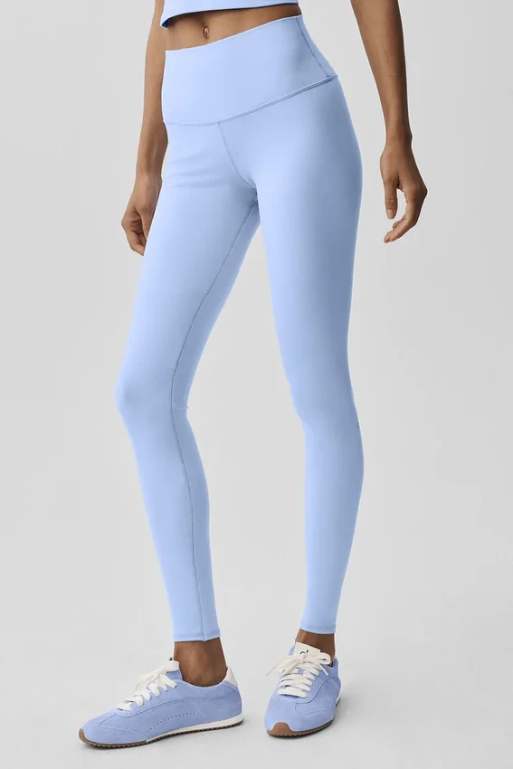 High-Waist Airbrush Airbrush Legging - Açık Provence Mavisi