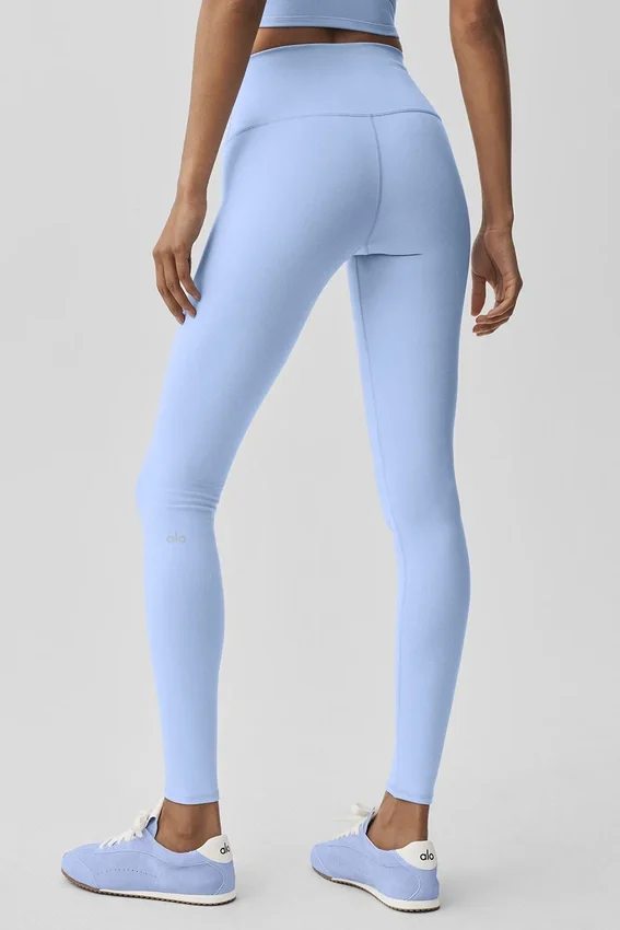 High-Waist Airbrush Airbrush Legging - Açık Provence Mavisi