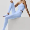 High-Waist Airbrush Airbrush Legging - Açık Provence Mavisi