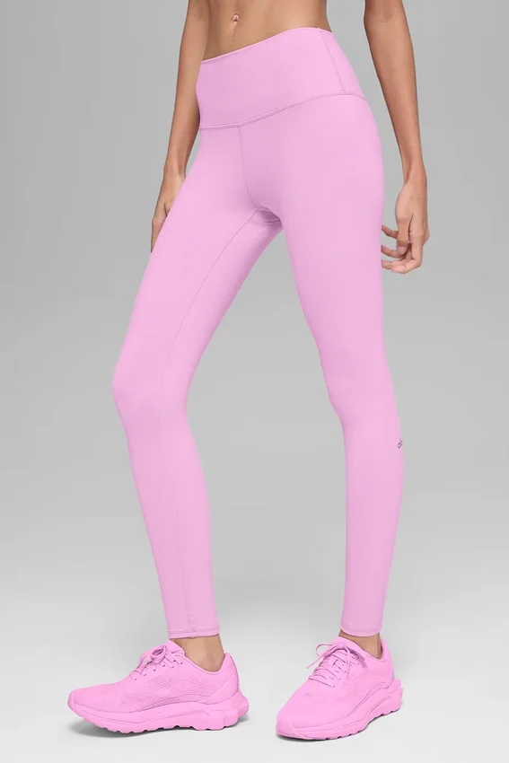 High-Waist Airbrush Airbrush Legging - Şeker Kalpli Pembe