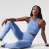 High-Waist Airbrush Airbrush Legging - Kristal Berraklığında Mavi