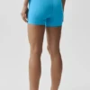 High-Waist Airbrush Better Together Şort - Gök Mavisi/Beyaz