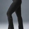 High-Waist Airbrush Bootcut Tayt - Siyah
