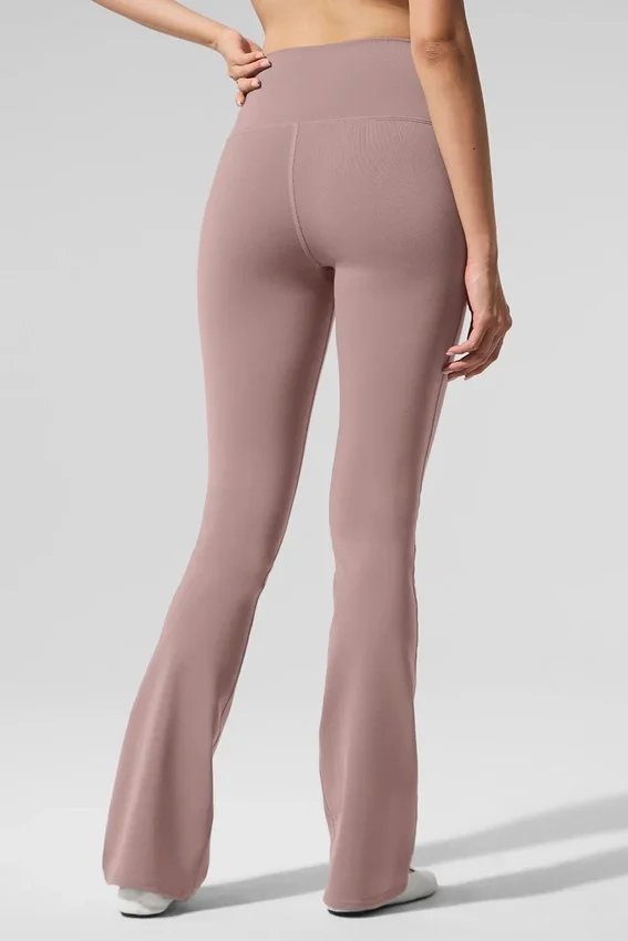 High-Waist Airbrush Bootcut Tayt - Taupe