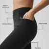High-Waist Airbrush Fast Track Tayt - Siyah/Beyaz