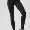High-Waist Airbrush Fast Track Tayt - Siyah/Beyaz