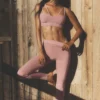 High-Waist Airbrush Fast Track Tayt - Vintage Pembe/Beyaz