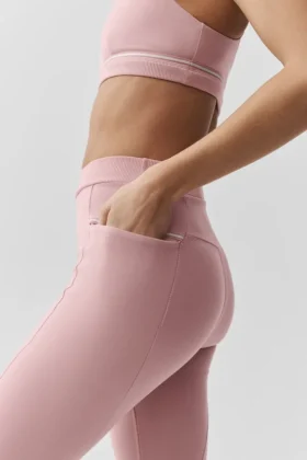 High-Waist Airbrush Fast Track Tayt – Vintage Pembe/Beyaz