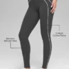 High-Waist Airbrush Heart Throb Tayt - Antrasit/Beyaz