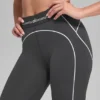 High-Waist Airbrush Heart Throb Tayt - Antrasit/Beyaz