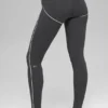 High-Waist Airbrush Heart Throb Tayt - Antrasit/Beyaz