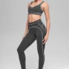 High-Waist Airbrush Heart Throb Tayt - Antrasit/Beyaz