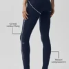 High-Waist Airbrush Heart Throb Tayt - Lacivert/Beyaz