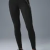 High-Waist Airbrush Heart Throb Tayt - Siyah/Beyaz