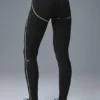 High-Waist Airbrush Heart Throb Tayt - Siyah/Beyaz